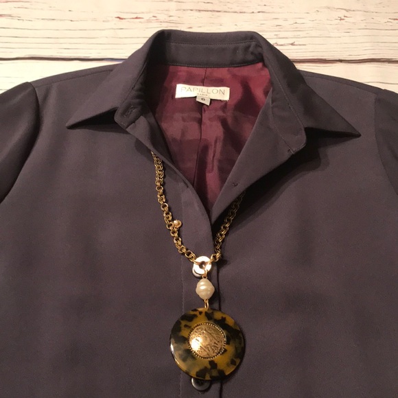 💼 Gray Designer Papillon Jacket EUC! - Picture 3 of 8